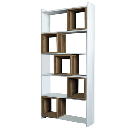Βιβλιοθήκη 80 × 22 × 170 εκ. Λευκό Καρυδί GR845HCT3630