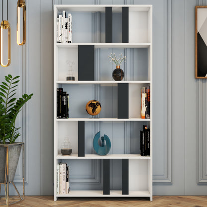 Βιβλιοθήκη 90 × 20 × 180 εκ. Λευκό Ανθρακί GR845HCT3635