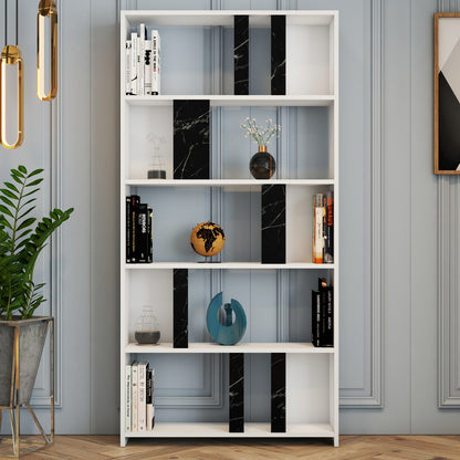 Βιβλιοθήκη 90 × 20 × 180 εκ. Λευκό Μαύρο GR845HCT3636