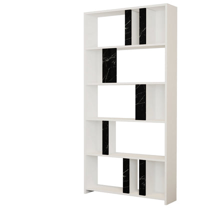 Βιβλιοθήκη 90 × 20 × 180 εκ. Λευκό Μαύρο GR845HCT3636