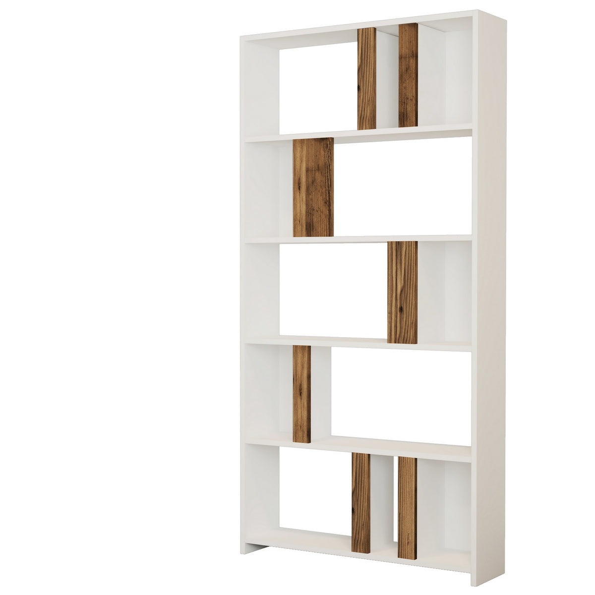 Βιβλιοθήκη 90 × 20 × 180 εκ. Λευκό Καρυδί GR845HCT3637