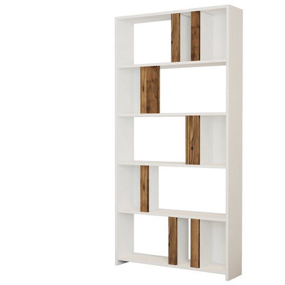 Βιβλιοθήκη 90 × 20 × 180 εκ. Λευκό Καρυδί GR845HCT3637