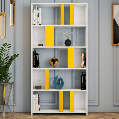 Βιβλιοθήκη 90 × 20 × 180 εκ. Λευκό Κίτρινο GR845HCT3639