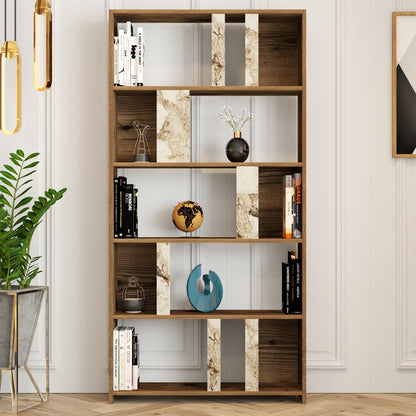 Βιβλιοθήκη 90 × 20 × 180 εκ. Καρυδί Λευκό GR845HCT3644