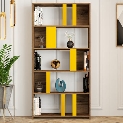 Βιβλιοθήκη 90 × 20 × 180 εκ. Καρυδί Κίτρινο GR845HCT3645