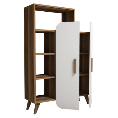 Βιβλιοθήκη 90 × 32 × 132 εκ. Καρυδί Λευκό GR845HCT3902