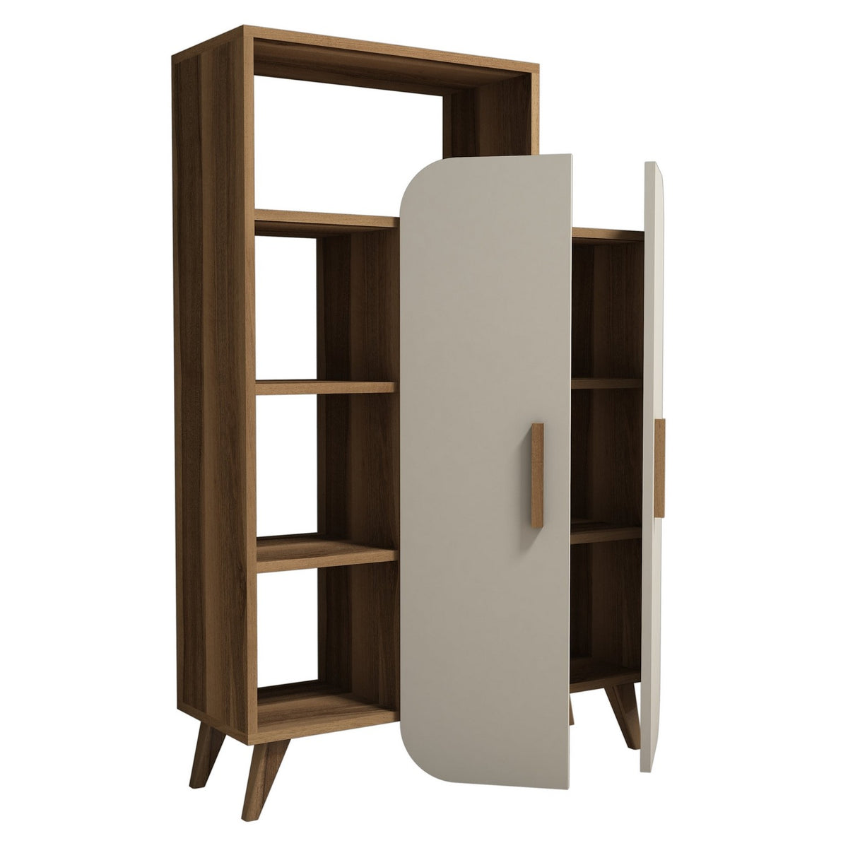 Βιβλιοθήκη 90 × 32 × 132 εκ. Καρυδί Κρεμ GR845HCT3903