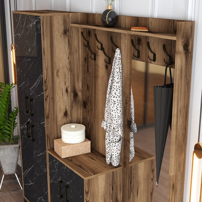 Έπιπλο Εισόδου Βάση για Παλτό με Κρεμάστρα, Ράφια και Αποθηκευτικούς Χώρους | 845HCT4218