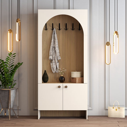 Έπιπλο Εισόδου Βάση για Παλτό με Κρεμάστρα, Ράφια και Αποθηκευτικούς Χώρους | 845HCT4234