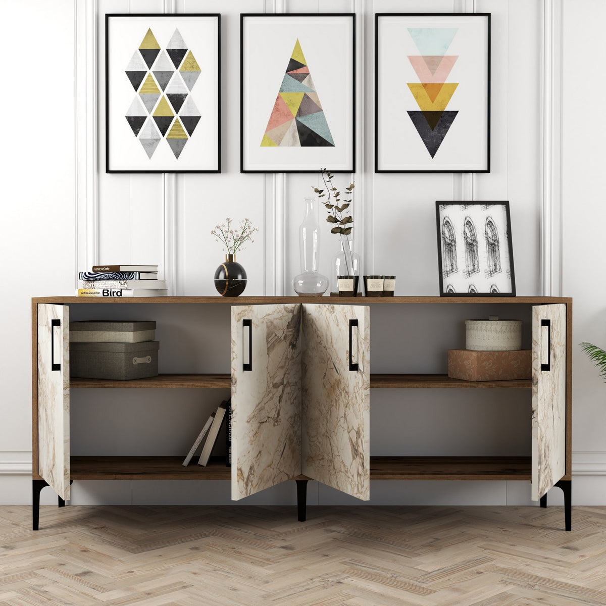 Μπουφές Καρυδί
Λευκό 180x35x78cm | 845HCT5303