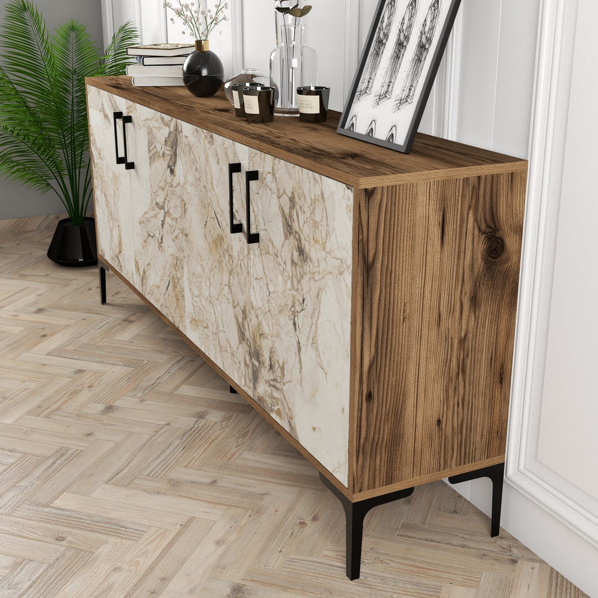 Μπουφές Καρυδί
Λευκό 180x35x78cm | 845HCT5303