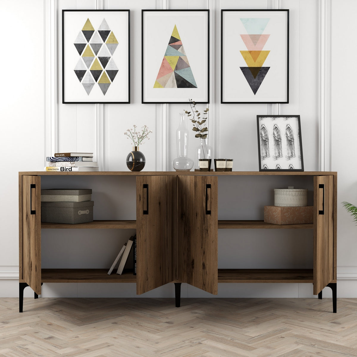 Μπουφές Καρυδί 180x35x78cm | 845HCT5304