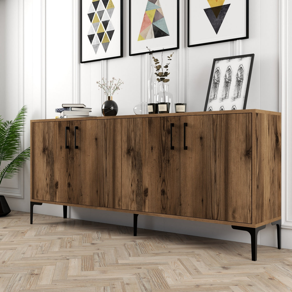 Μπουφές Καρυδί 180x35x78cm | 845HCT5304