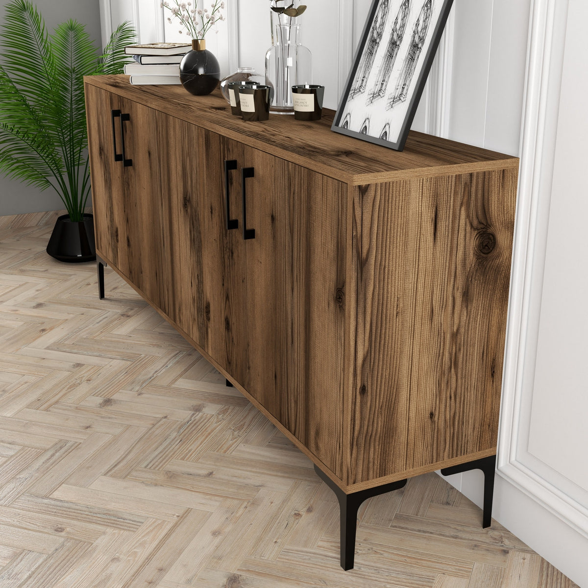Μπουφές Καρυδί 180x35x78cm | 845HCT5304
