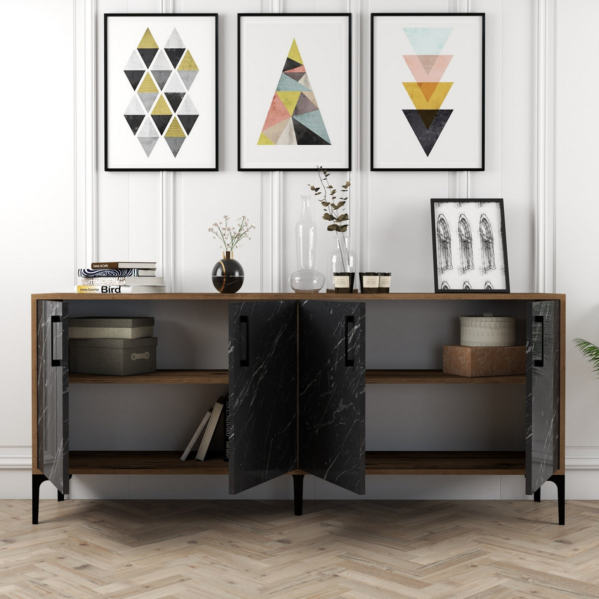 Μπουφές Καρυδί
Μαύρο 180x35x78cm | 845HCT5306