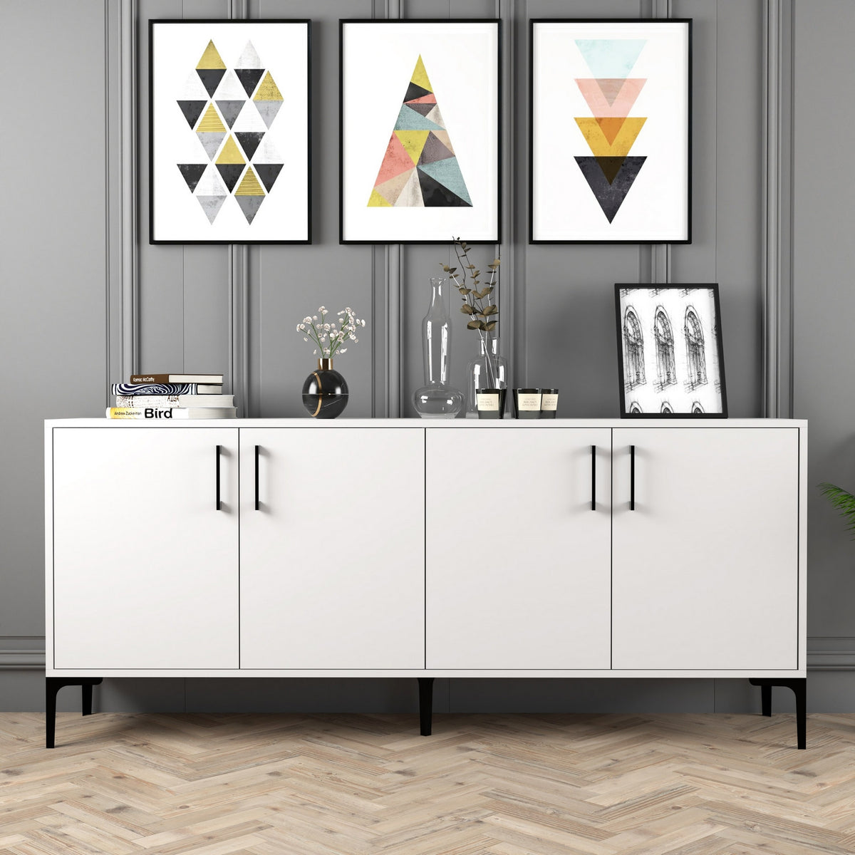Μπουφές Λευκό 180x35x78cm | 845HCT5307
