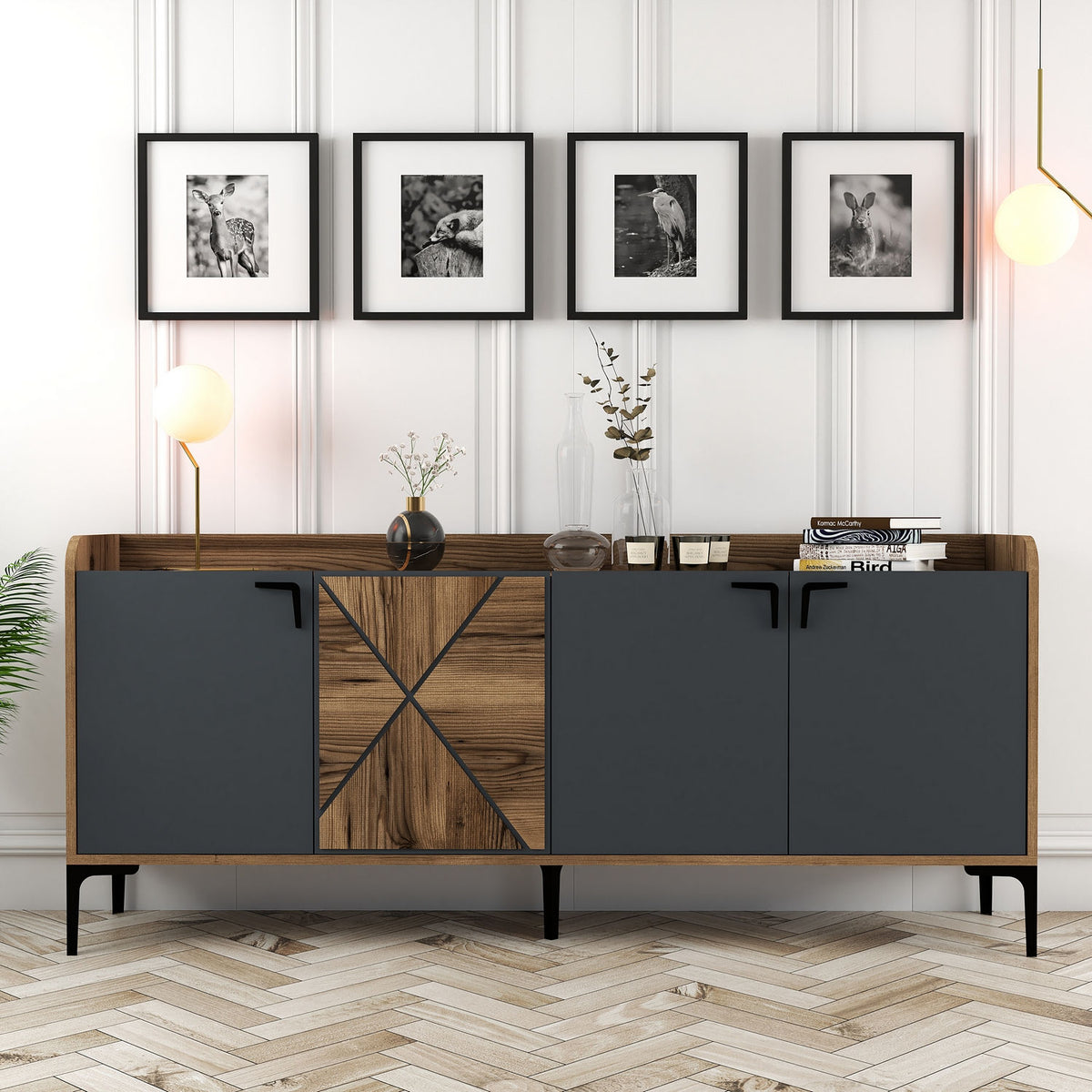 Μπουφές Καρυδί
Ανθρακί 180x35x78cm | 845HCT5308