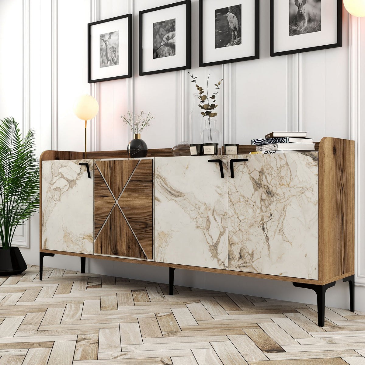 Μπουφές Καρυδί
Λευκό 180x35x78cm | 845HCT5310