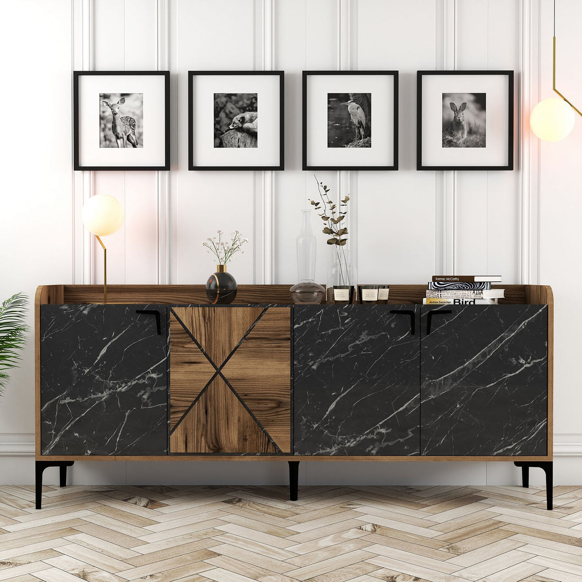 Μπουφές Καρυδί
Μαύρο 180x35x78cm | 845HCT5313