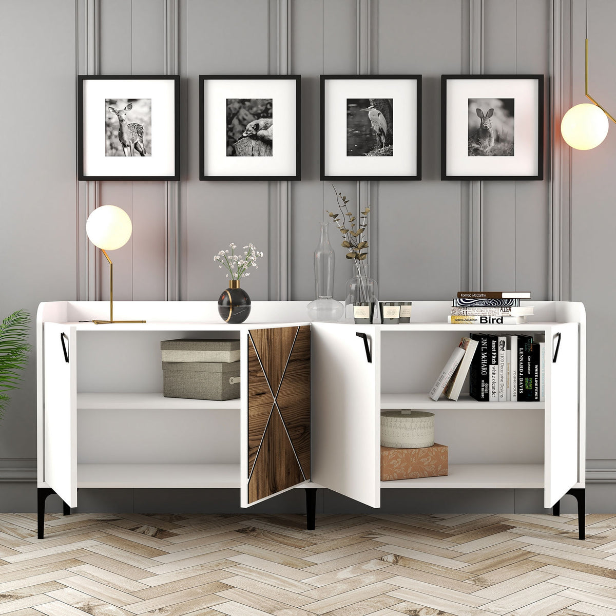 Μπουφές Λευκό 180x35x78cm | 845HCT5314