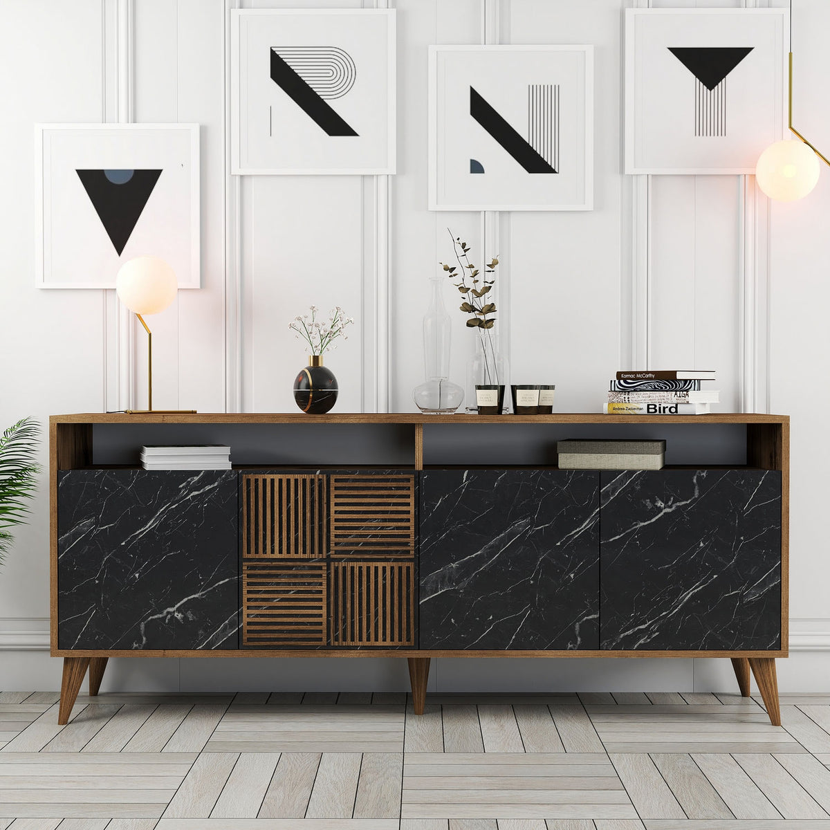 Μπουφές Καρυδί
Μαύρο 180x35x78cm | 845HCT5320
