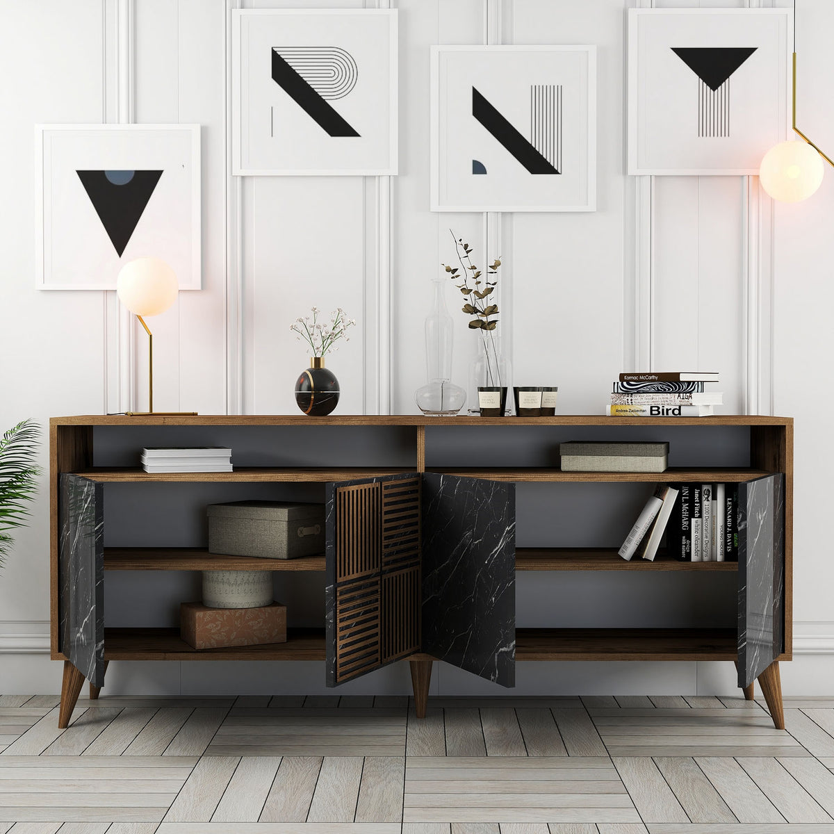 Μπουφές Καρυδί
Μαύρο 180x35x78cm | 845HCT5320