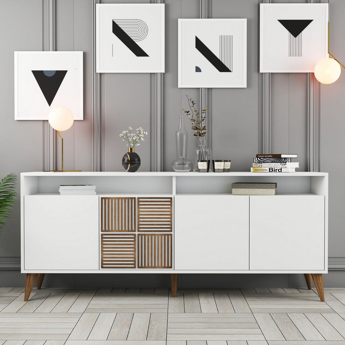 Μπουφές Λευκό 180x35x78cm | 845HCT5321