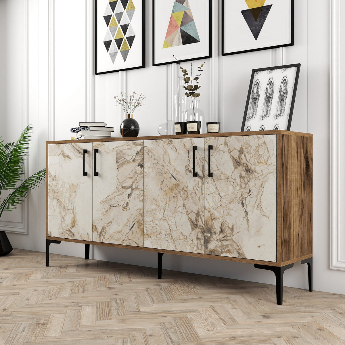 Μπουφές Καρυδί
Λευκό Μάρμαρο 160x35x78cm | 845HCT5324