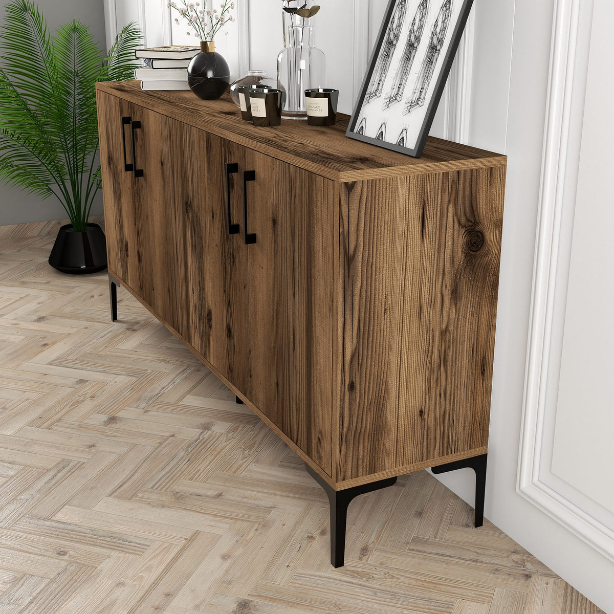 Μπουφές Καρυδί 160x35x78cm | 845HCT5325