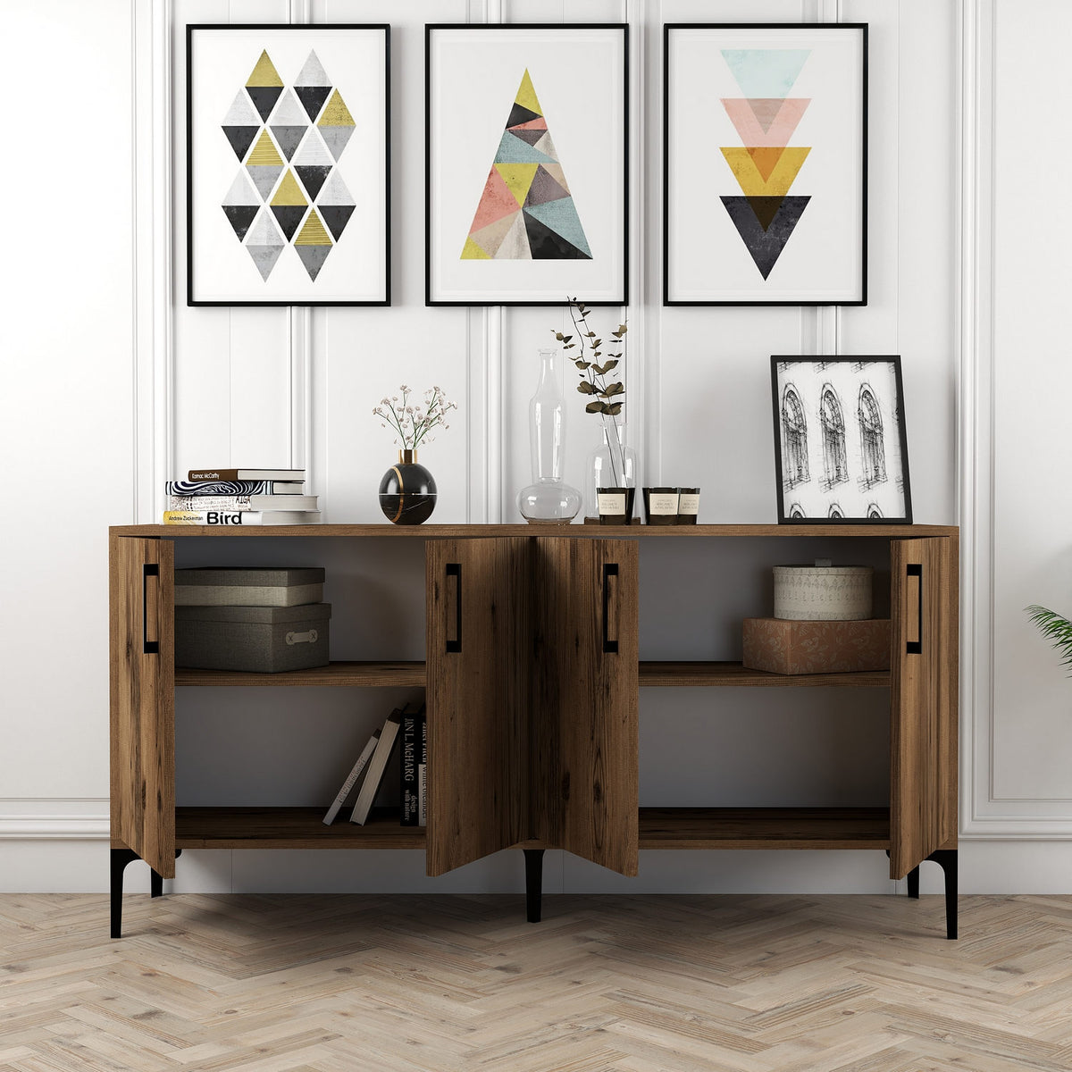 Μπουφές Καρυδί 160x35x78cm | 845HCT5325