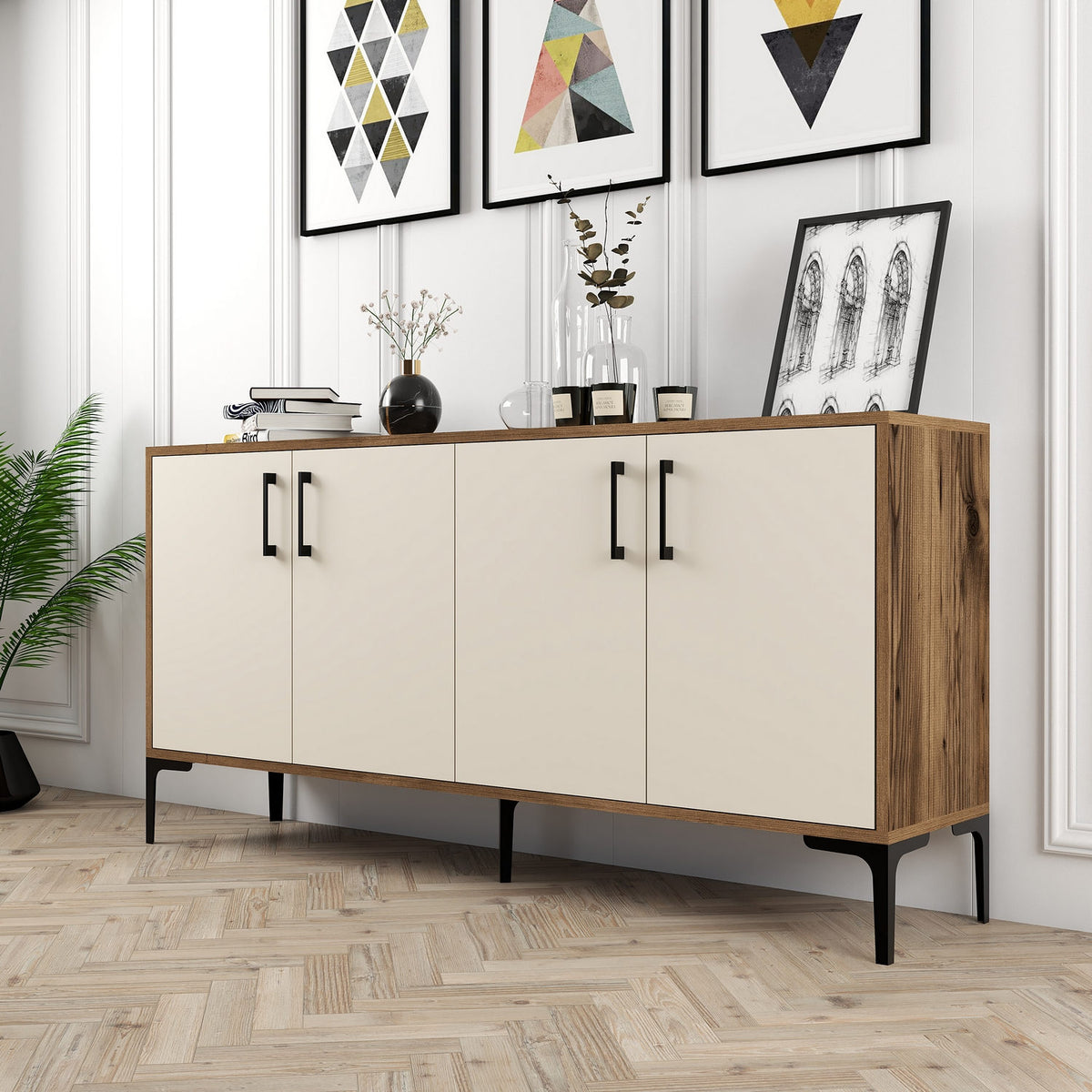 Μπουφές Καρυδί
Κρεμ 160x35x78cm | 845HCT5326