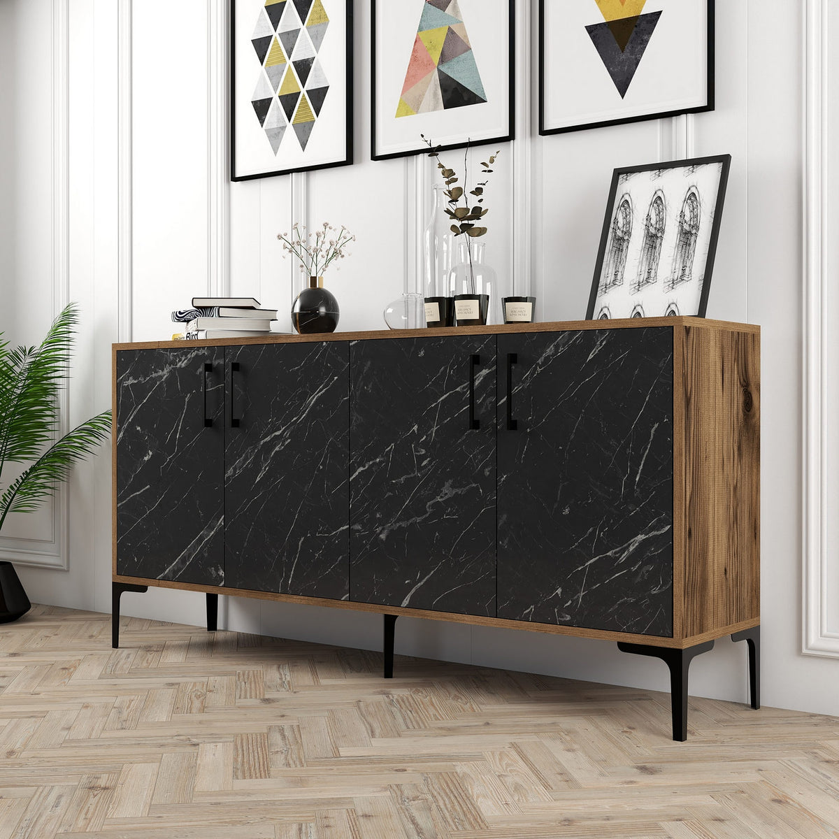 Μπουφές Καρυδί
Μαύρο Μάρμαρο 160x35x78cm | 845HCT5327