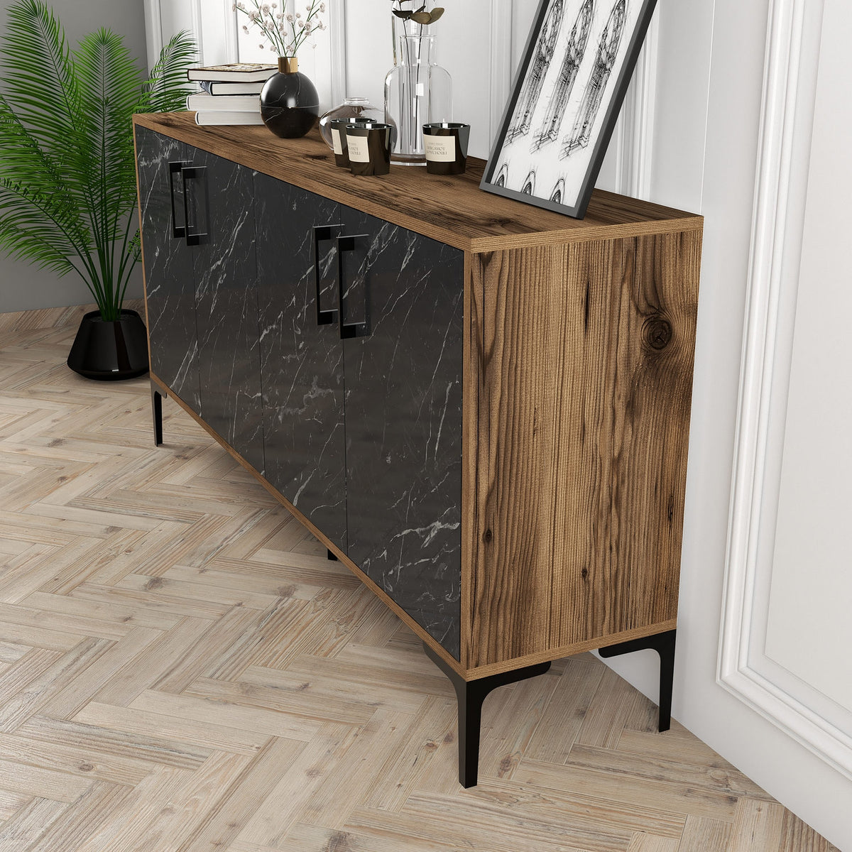 Μπουφές Καρυδί
Μαύρο Μάρμαρο 160x35x78cm | 845HCT5327
