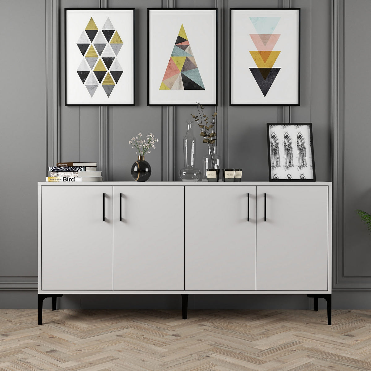 Μπουφές Λευκό 160x35x78cm | 845HCT5328