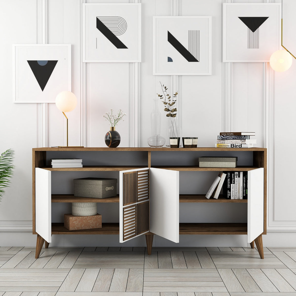 Μπουφές Καρυδί
Λευκό 160x35x78cm | 845HCT5330