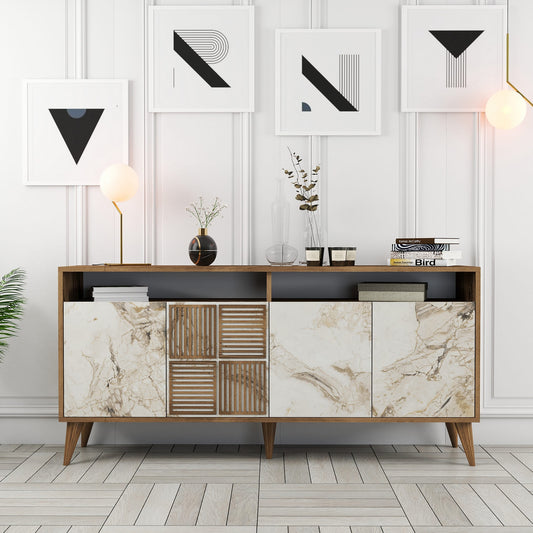Μπουφές Καρυδί
Λευκό Μάρμαρο 160x35x78cm | 845HCT5331