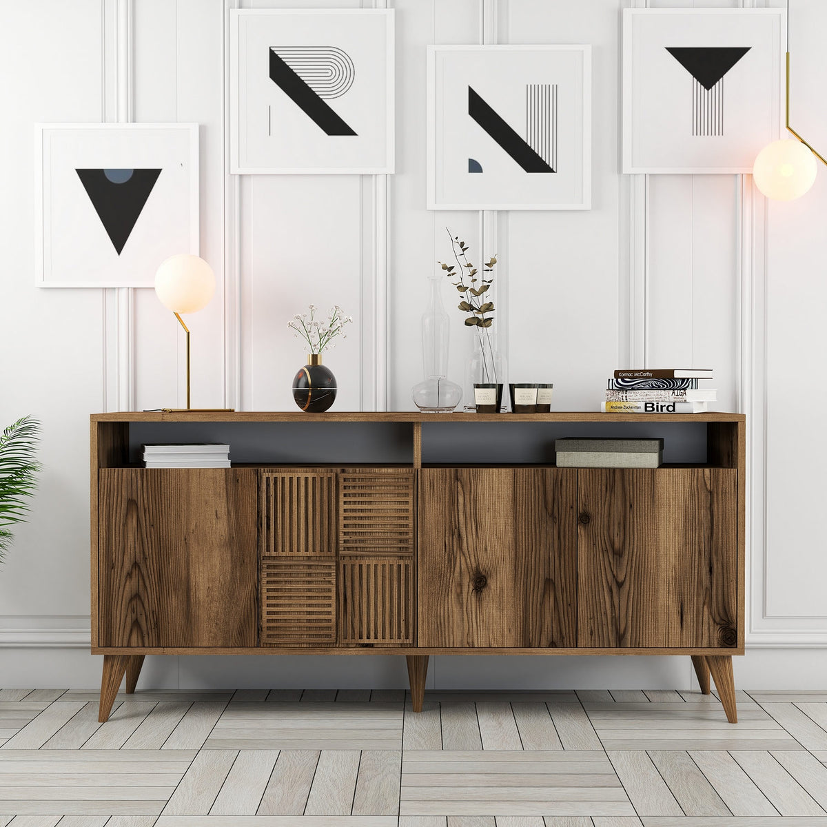 Μπουφές Καρυδί 160x35x78cm | 845HCT5332