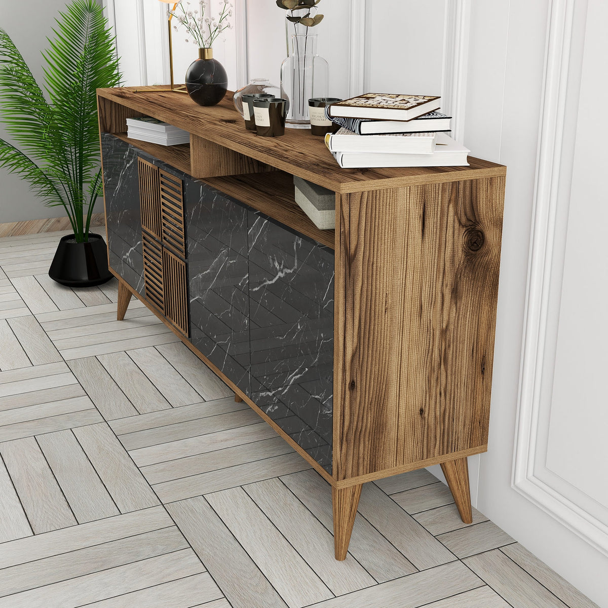 Μπουφές Καρυδί
Μαύρο Μάρμαρο 160x35x78cm | 845HCT5334