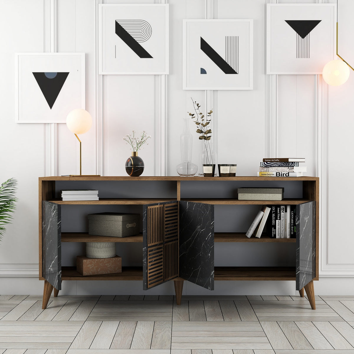 Μπουφές Καρυδί
Μαύρο Μάρμαρο 160x35x78cm | 845HCT5334