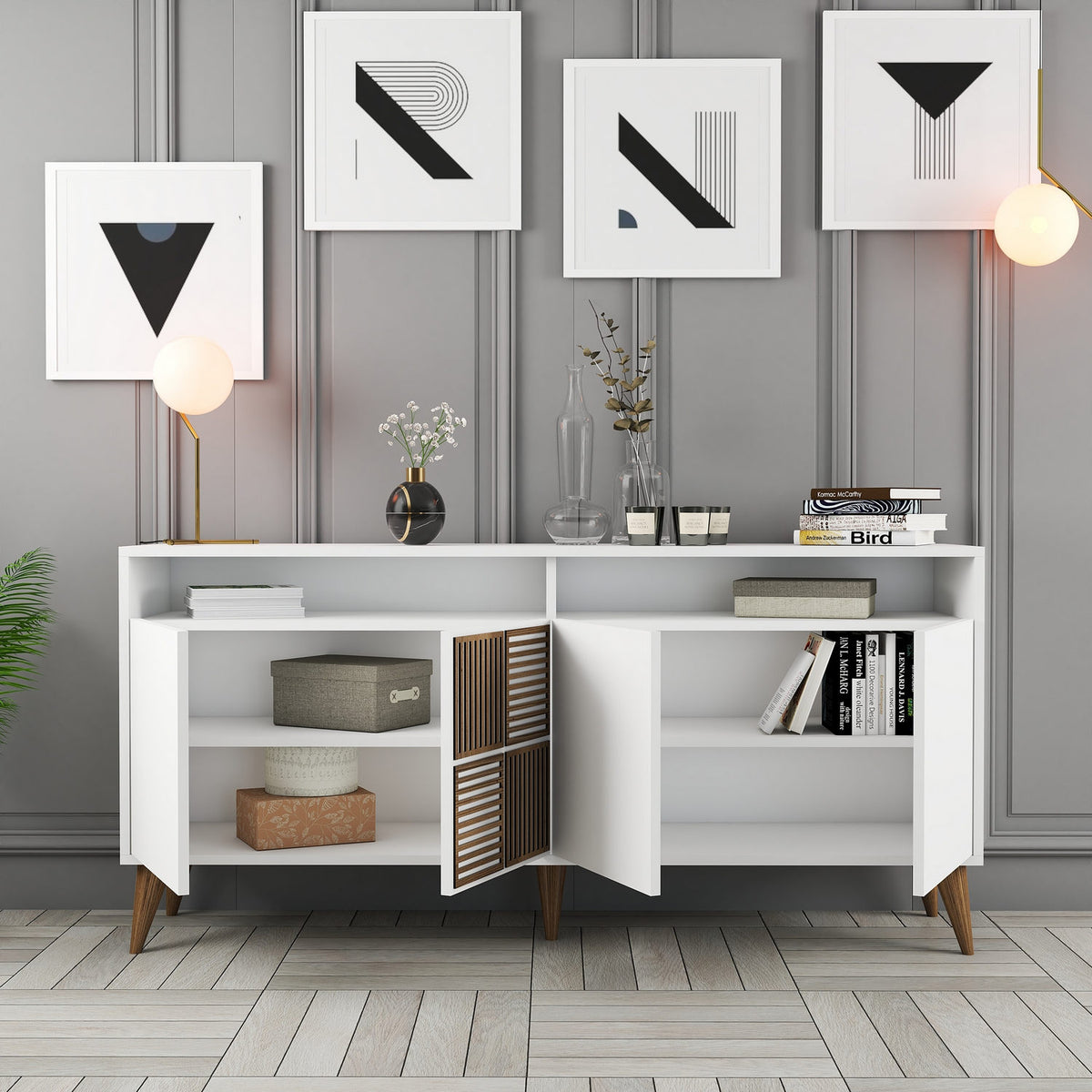 Μπουφές Λευκό 160x35x78cm | 845HCT5335