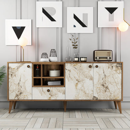 Μπουφές Λευκό Μάρμαρο
Καρυδί 180x35x81cm | 845HCT5340