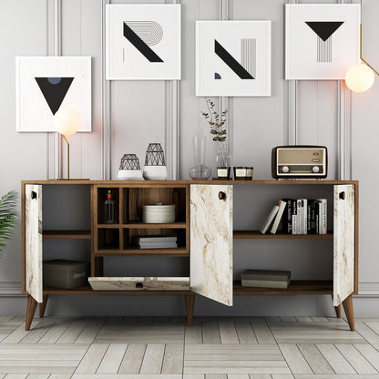 Μπουφές Λευκό Μάρμαρο
Καρυδί 180x35x81cm | 845HCT5340