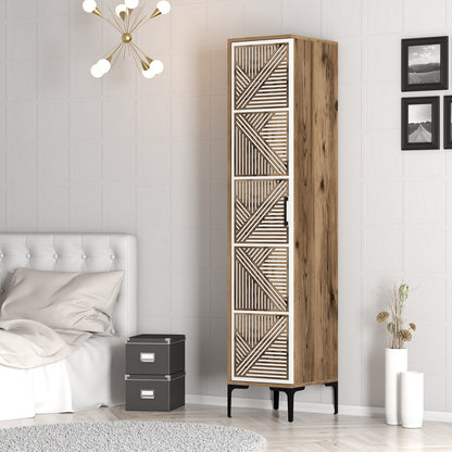 Ντουλάπα 40x201.4x47.5 εκ Walnut White 845HCT5399