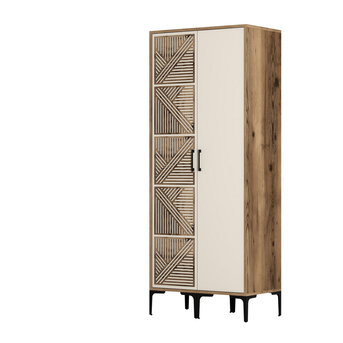 Ντουλάπα 80x201.4x47.5 εκ Walnut Cream 845HCT5426