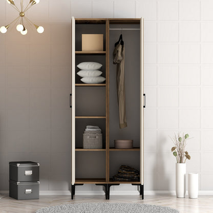 Ντουλάπα 80x201.4x47.5 εκ Walnut Cream 845HCT5431