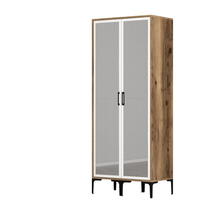 Ντουλάπα 80x201.4x47.5 εκ Walnut White 845HCT5435