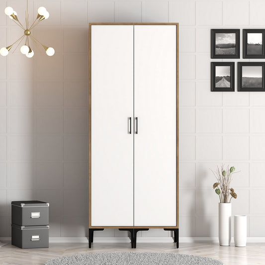 Ντουλάπα 80x201.4x47.5 εκ Walnut White 845HCT5445