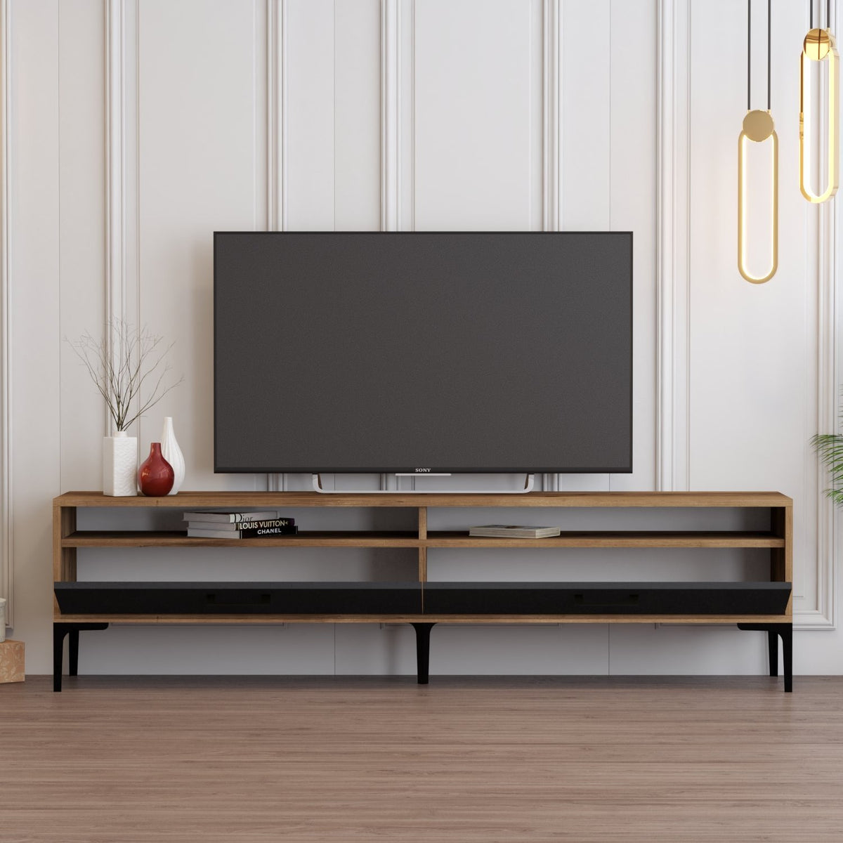Έπιπλο Τηλεόρασης TV Βάση Σύνθεση Καρυδί Ανθρακί | 845HCT5515