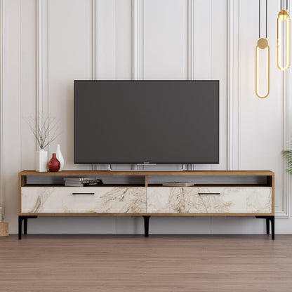 Έπιπλο Τηλεόρασης TV Βάση Σύνθεση Καρυδί Λευκό Marble | 845HCT5517
