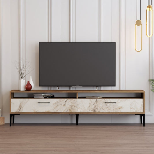 Έπιπλο Τηλεόρασης TV Βάση Σύνθεση Καρυδί Λευκό Marble | 845HCT5517